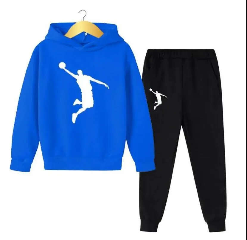 2024 Children's Kids Autumn Spring Fashion 2Pcs Hoodie+Pants Sports Suits 3-13 Years Boys Girls Casual Outfits Tracksuits Children Clothing Sets