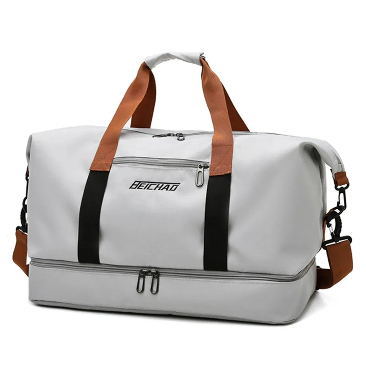 Duffel Çantalar Seyahat Duffle Bag Gym Tote Çanta Haftalık Çanta Ayakkabı Bölmesi ile Büyük Duffel Çanta Islak Cepli Çanta Üzerinde Taşıma Gece Çantası 231213