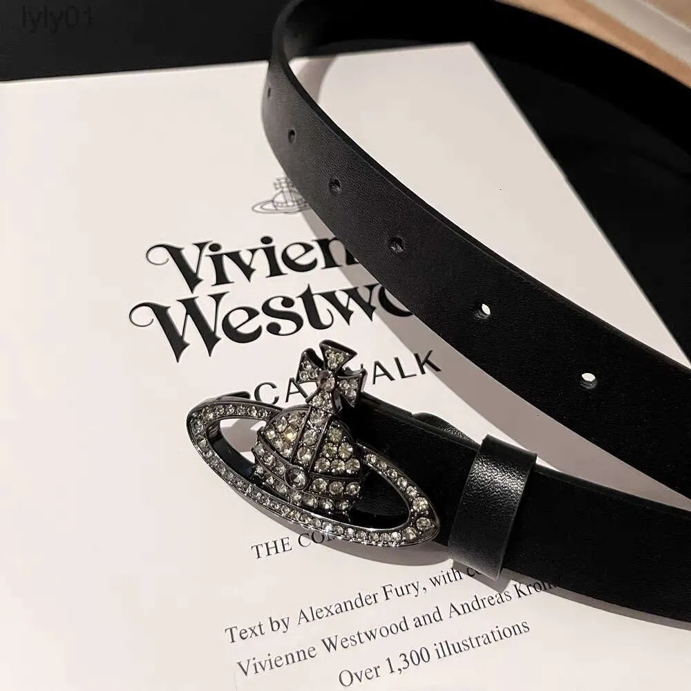 Ceinture de créateur Viviene Westwood Viviennewestwood Empress Dowager Saturn Ceinture pleine de diamants Ceinture à la mode et de luxe avec jean Ceinture décorative pour femmes Light Lu