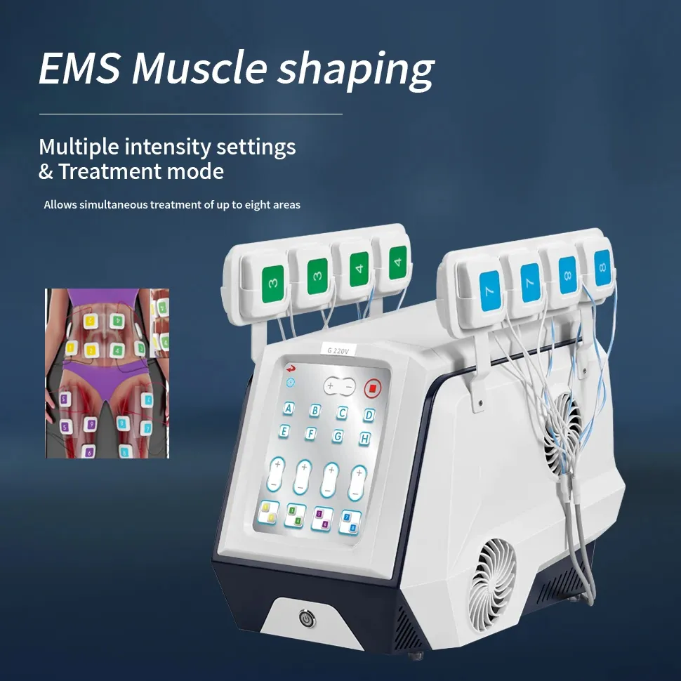 16 EMS Pads Body Contouring Lipolytic Fat Reduction Muscle Gain Workout Machine EMS Electrical Pulse Abs Firming Shaping Instrument