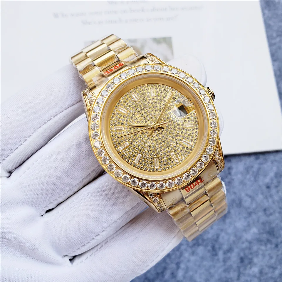 Diamond Watch Designer Luxury Erkekler Klonlanmış Gradyan Tablo 40mm Mekanik Yüksek Kaliteli Paslanmaz Çelik Bilezik Aydınlık Safir Cam Montres de Luxe