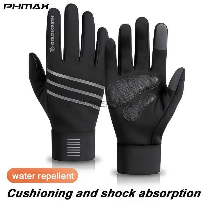 Luvas de esqui PHMAX Luvas quentes ao ar livre Luvas de esqui inverno à prova de vento impermeável touch-screen velo antiderrapante inverno ciclismo luva preto menl23118