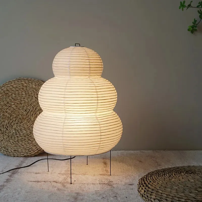 Novidade Itens Japonês Wabi-sabi Tripé Abajur Quarto Cabeceira Sala de Jantar Estudo Loft Decoração Mesa Luz Branco Arroz Papel Candeeiro de Mesa 231213