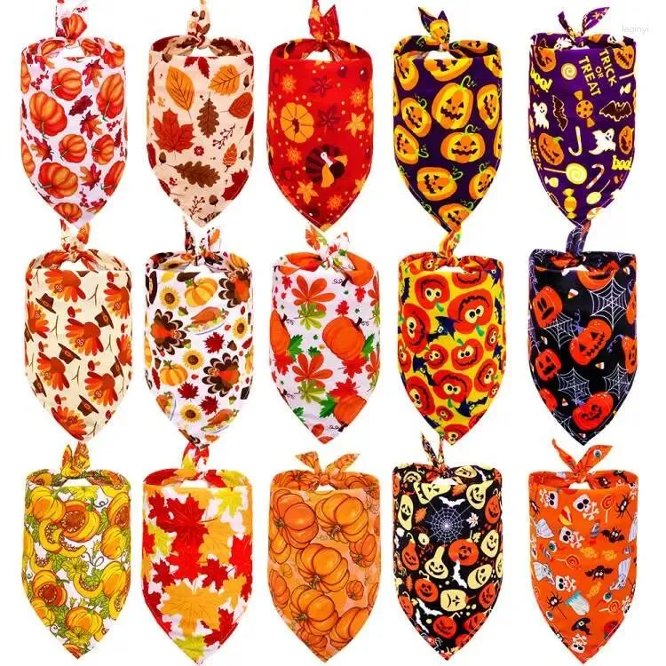 Ubrania dla psów 30pcs bandana jesień zwierzęta domowe halloween mały kot szczeniąt bandanas szalik Święto Dziękczynienia