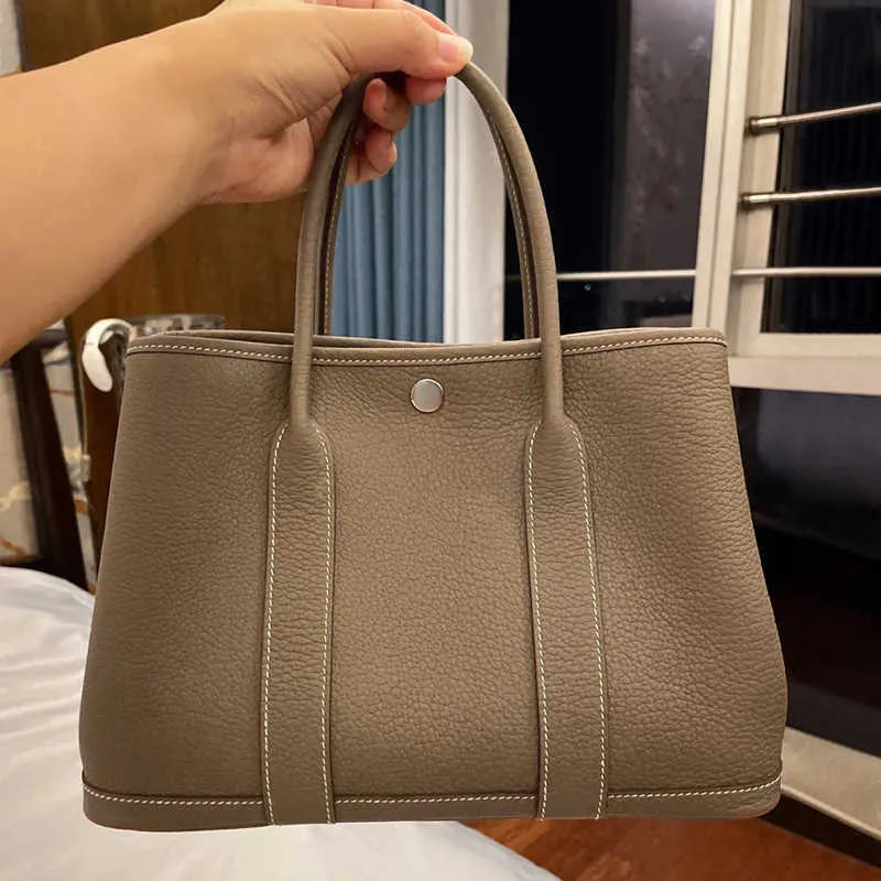 DHgate Top Original Wholesale Hremmss Party Garden Tote Bags Online Shop First Layer Cowhide Leather Womens Tote Portable Large With Real Logo Bags Luggage Accessories