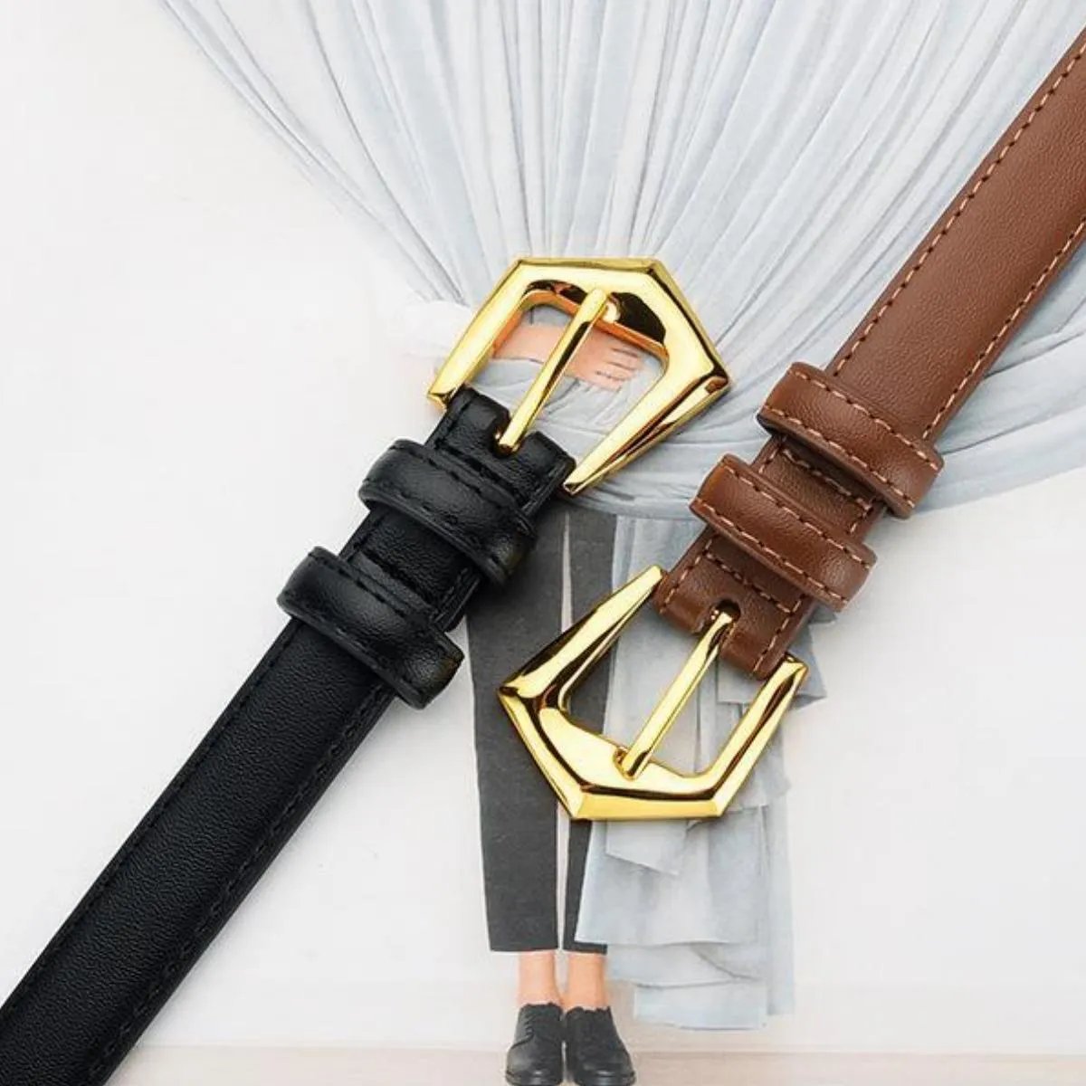 Luxury Belts For Women, Brown Designer Belt: Genuine Leather