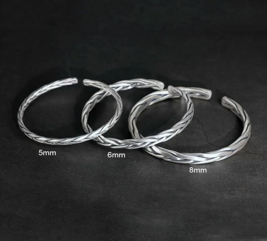 Tung solid 999 Pure Silver Ed Bangles Mens Sterling Silver Armband Vintage Punk Rock Style Armband Man Cuff Bangle G091687554759930452