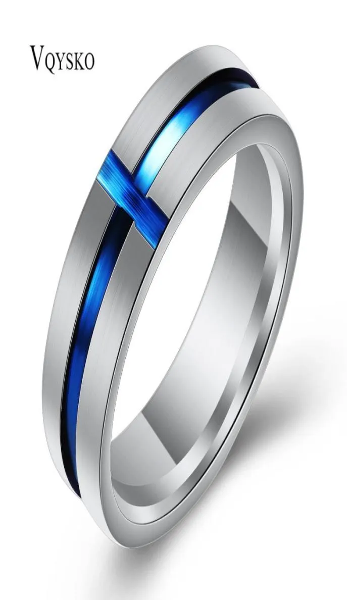 Classic Biblical Blue Ring 316L Titanium Steel Jewelry Cool women Men's Rings4858505