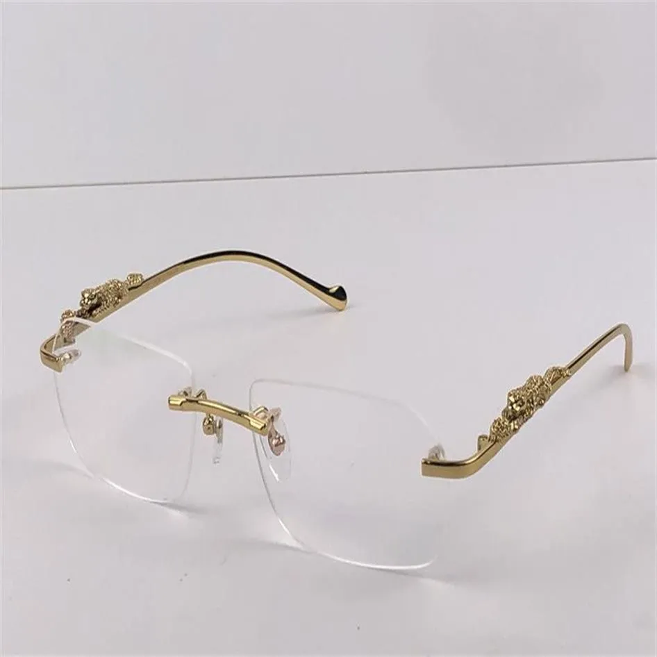 new fashion design optical frame glasses 36456512 small irregular frame-less transparent crystal cut lens animal leg retro classic252e