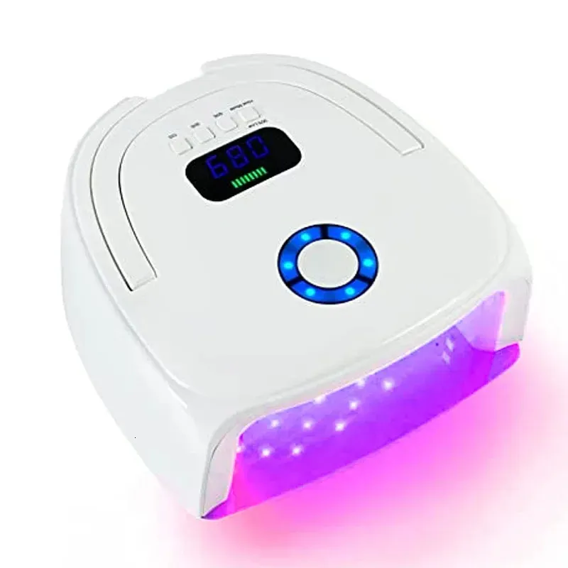 Secadores de uñas 96W Lámpara recargable Secador de esmalte de gel inalámbrico Luz UV para uñas Manicura roja LED inalámbrico 231213