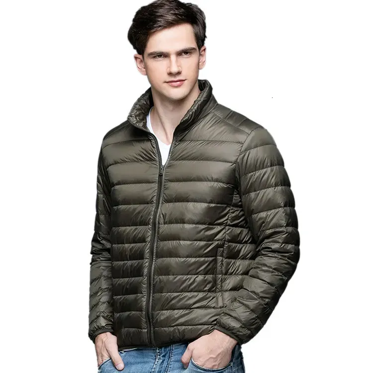 Heren donsparka's herfst winter man 90% eend donsjack Ultralichte dunne S-3XL lente jassen heren opstaande kraag bovenkleding jas 231213