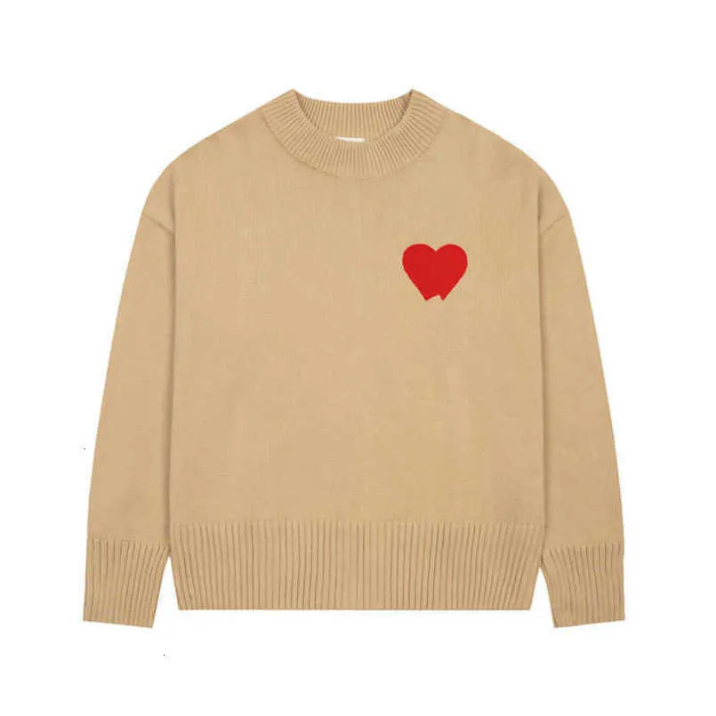 Amis Sweater Fashion Amisweater Paris Cardigan Hommes Femmes Designer Chemises tricotées High Street Imprimé un motif de coeur Col rond Tricots Hommes Am i Jumper Aet3