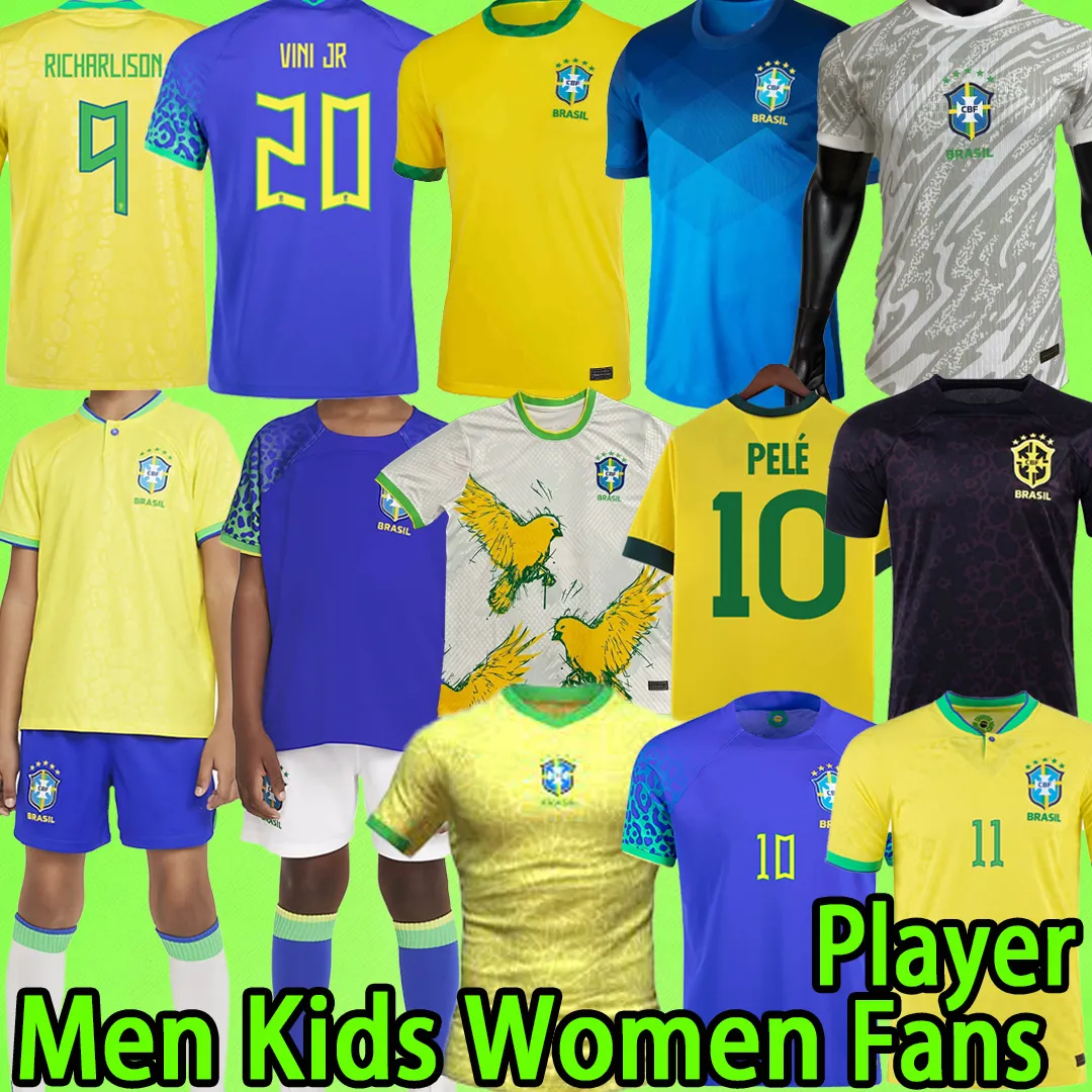 2023 24 Brazil Soccer Jerseys For Men And Women Retro PELE Uniform With