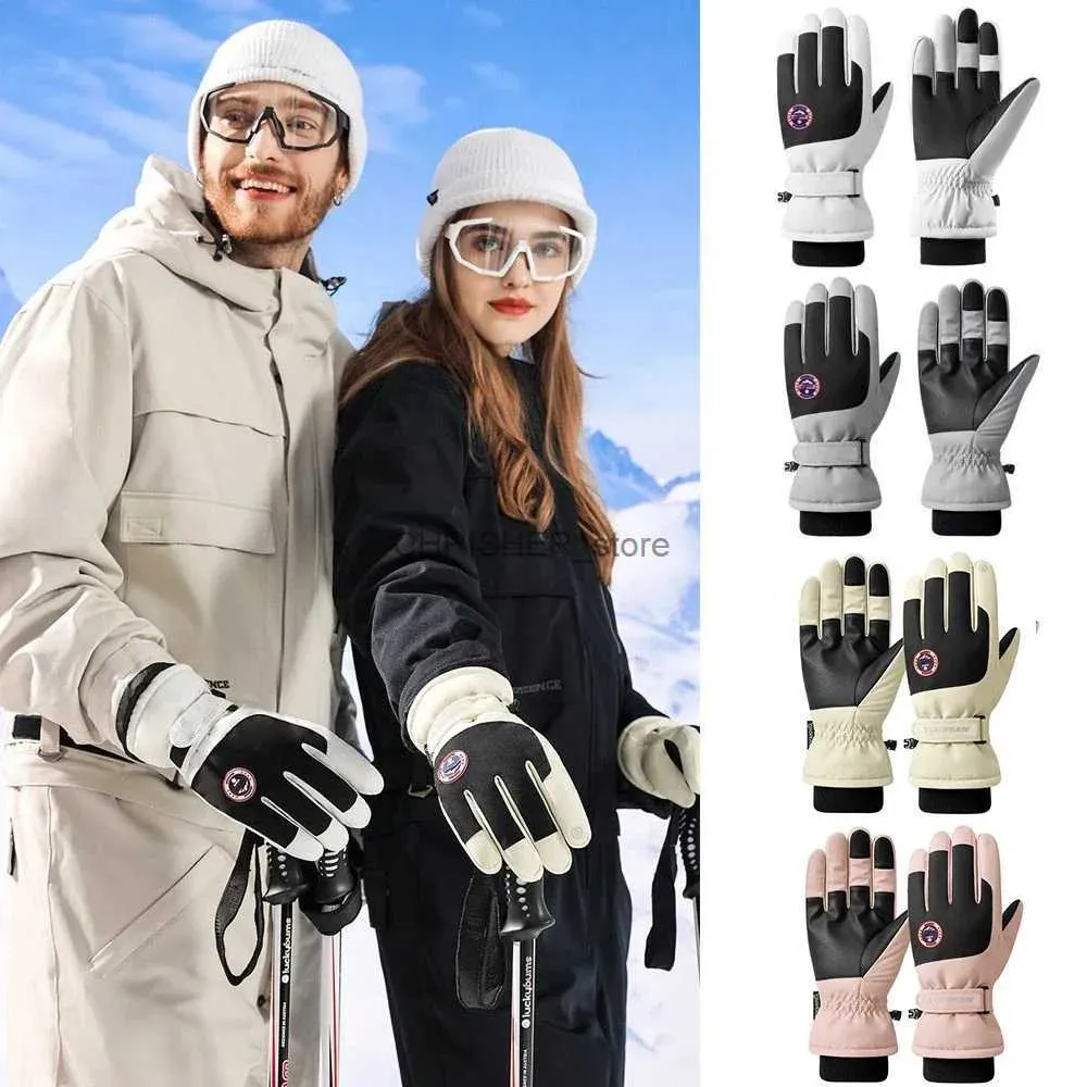 Skihandschoenen Winter Waterdichte fietshandschoenen Sport Hardlopen Motor Ski Touchscreen Fleecehandschoenen Antislip Warm Skihandschoenen met volledige vingersL23118