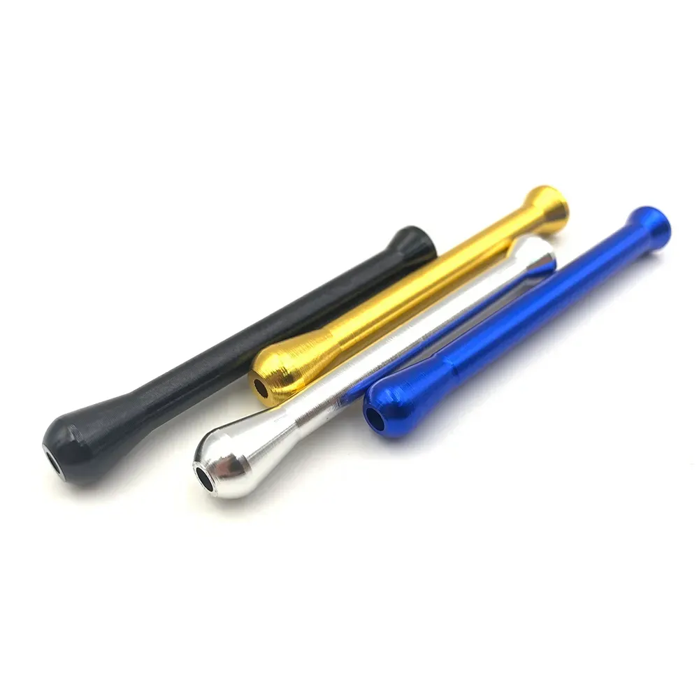 Portable Metal Snuff Straw Sniffer Snorter Nasal Tube Pipe Straight Type Aluminum Snuffer Bullet for Smoking Pipe Accessories