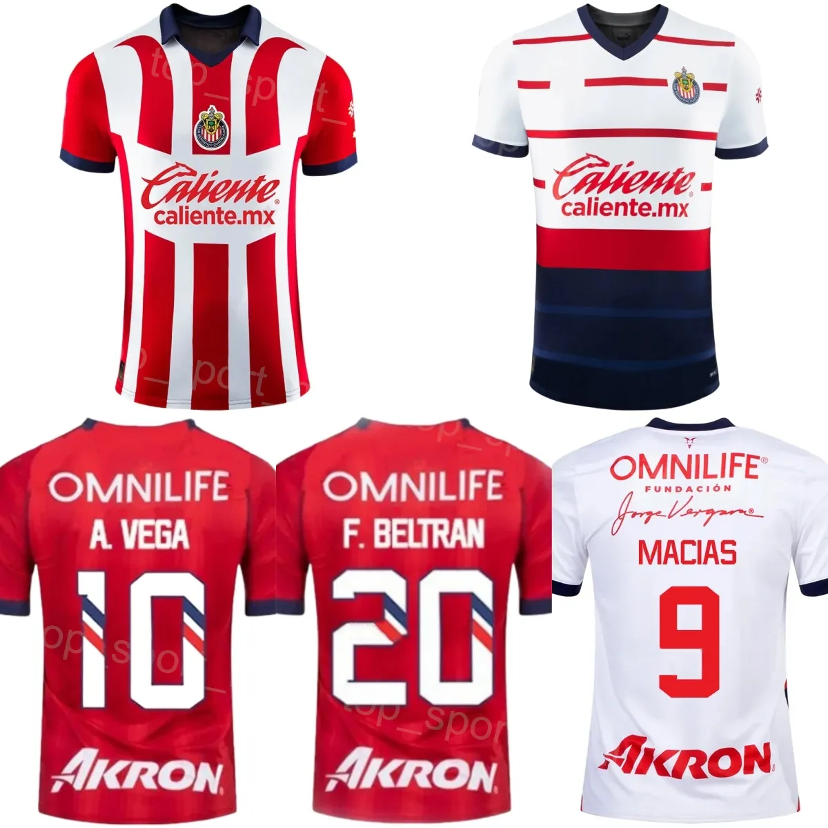 Clube Equipe Chivas De Guadalajara Futebol 25 Roberto Alvarado Jersey 23 24 Mans Miguel Jimenez Ricardo Marin Fernando Beltran Cristian Calderon Camisa de Futebol Kits