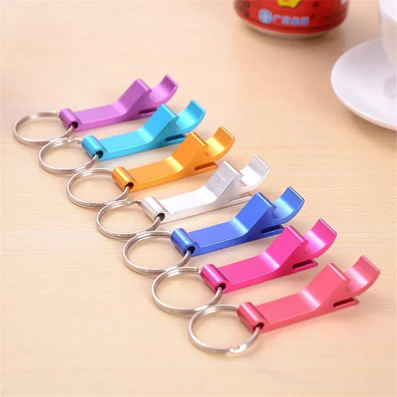 Portable Keychain Aluminum Pocket Key Chain Beer Bottle Opener Claw Bar Small Beverage Keychain Ring