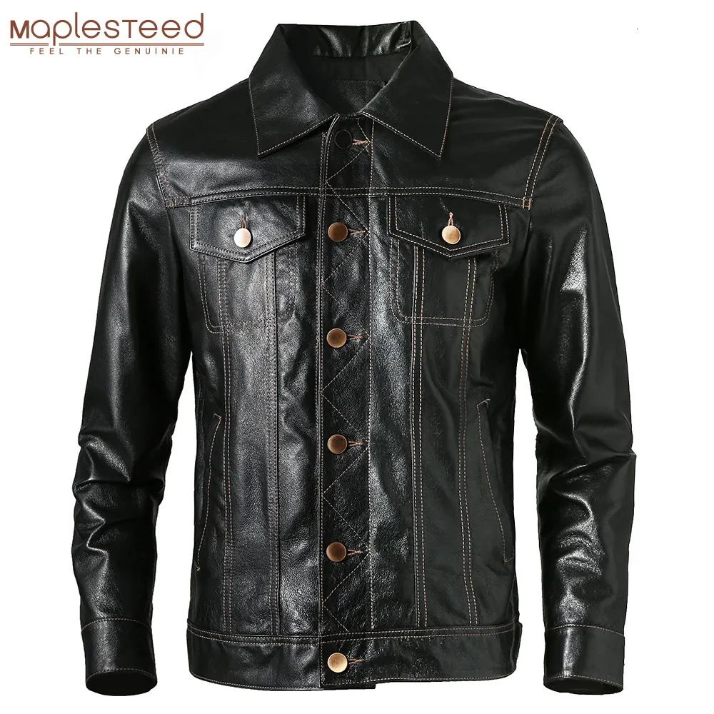 Men's Leather Faux Men Genuine Jacket Soft Slim Fit Tanned Pigskin Jackets Male Skin Coat Spring Clothing M483 231214