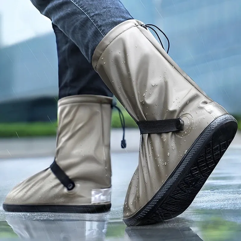 Bottes Couvre-chaussures de pluie imperméable pour hommes et femmes les jours de pluie imperméable antidérapant épaissi résistant à l'usure 231213