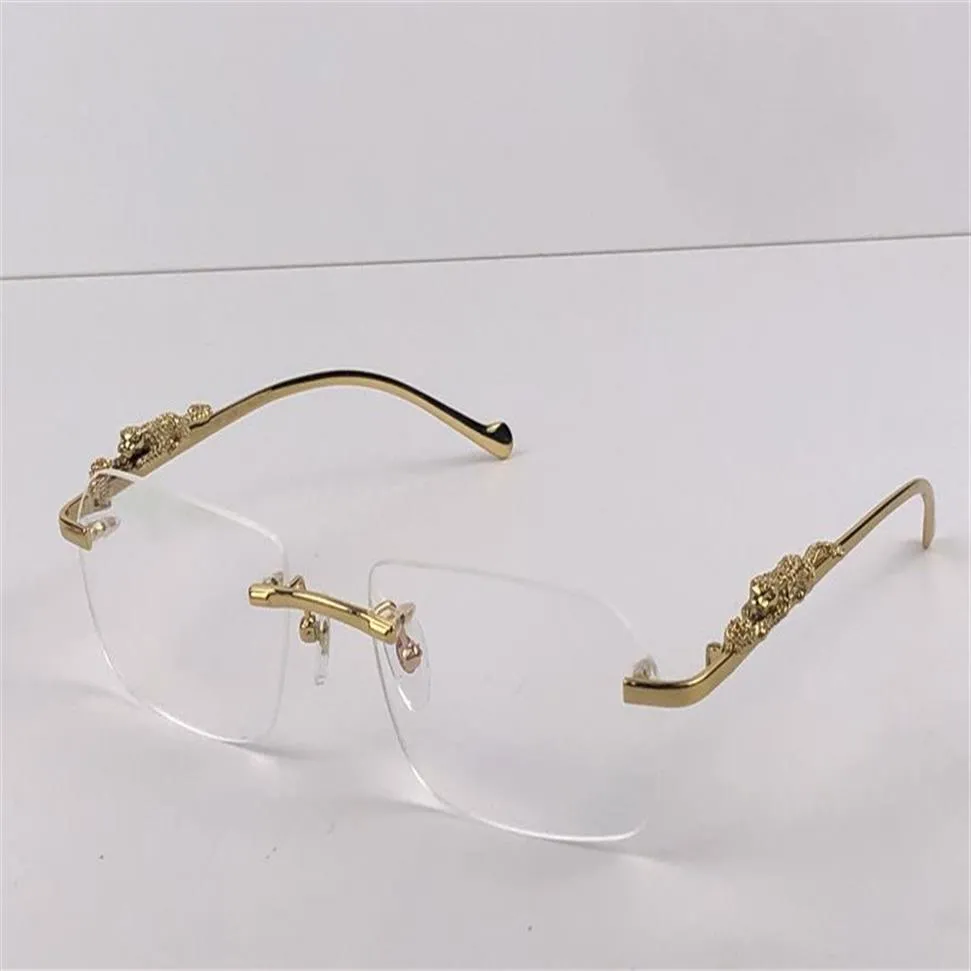 nieuwe fashion design optische frame bril 36456512 kleine onregelmatige frame-minder transparant kristal geslepen lens dier been retro classic285D