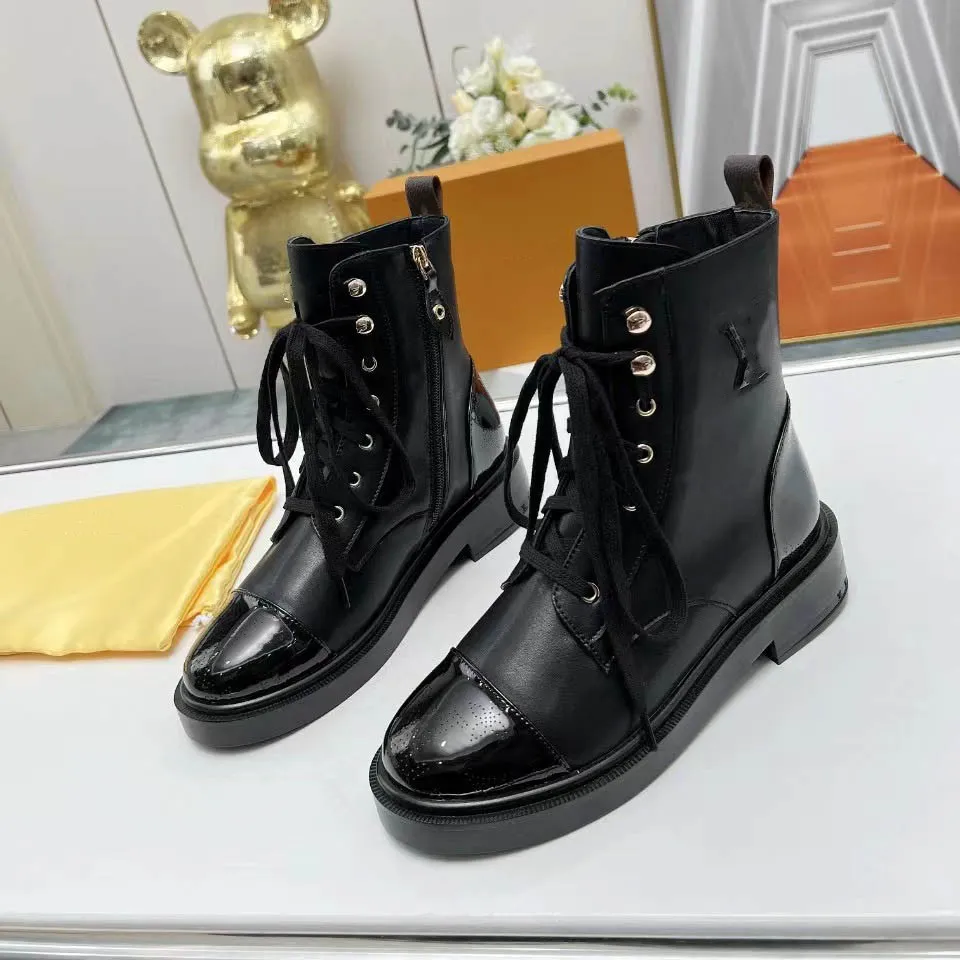 Citizen Boot Flat Ranger booties Black Calf leather Wonder Flat Combat Boots zip Martin Ankle smooth debossed calf leather And Canvas Winter Boot 04