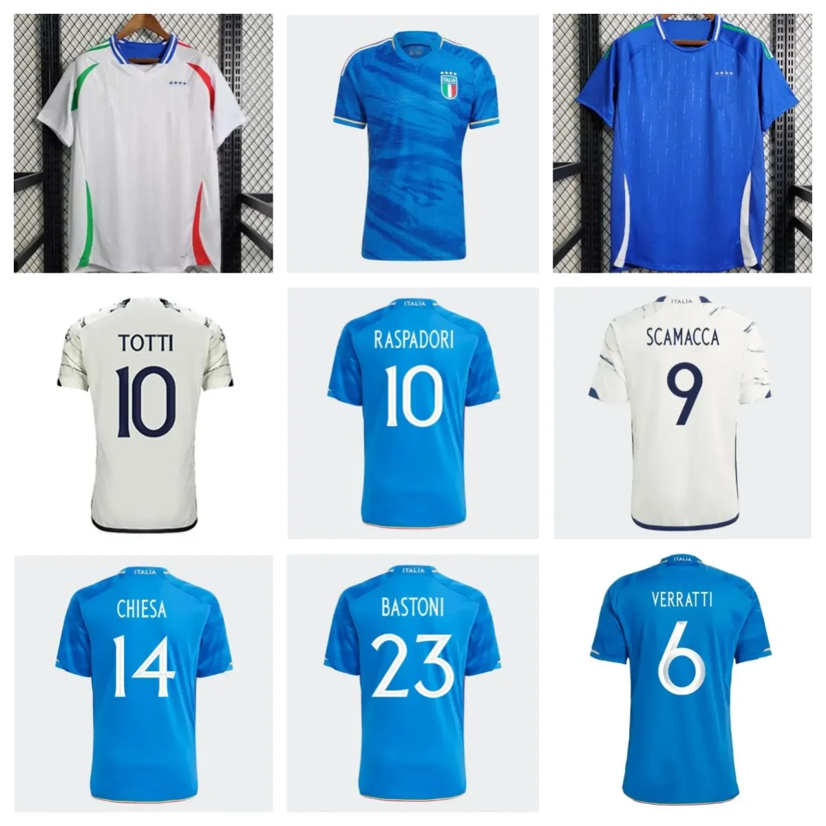 2023 2024 Italiaanse jersey Italiaanse voetbalshirts SCAMACCA IMMOBILE CHIESA voetbalshirts RASPADORI JORGINHO BARELLA BASTONI VERRATTI Maglia Italiana