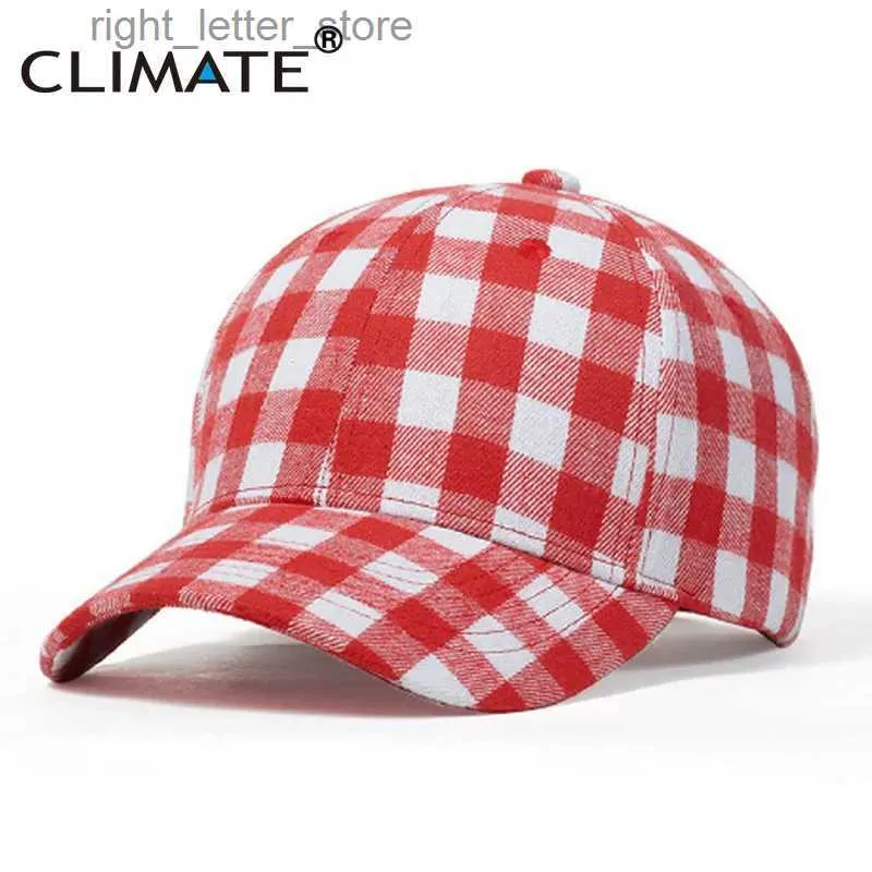 Casquettes de Baseball CLIMAT Mode Plaid Casquette de Baseball Femmes Plaid Chapeau Casquette Chèques Coton Pas de Chapeau Casquettes Classique Chèques Casquette Chapeau pour Hommes Femmes YQ231214