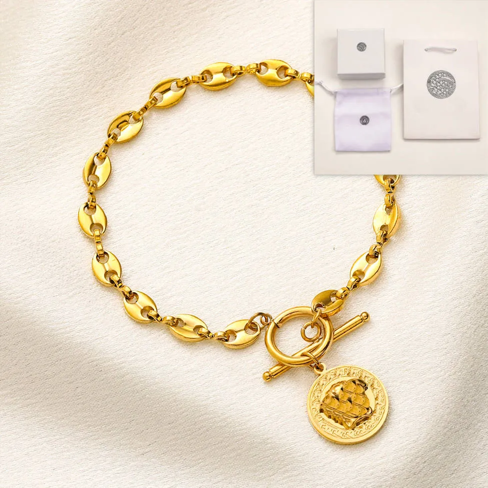 Bracelet plaqué or de haute qualité, style de luxe, bijoux à breloques, Boutique, cadeau d'amour, avec boîte
