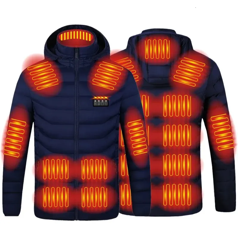 Piumino da uomo Parka Giacca riscaldata Uomo Donna Inverno Caldo USB Riscaldamento Giubbotti Cappotto Termostato intelligente Abbigliamento riscaldato Giacche calde impermeabili All'aperto 231213