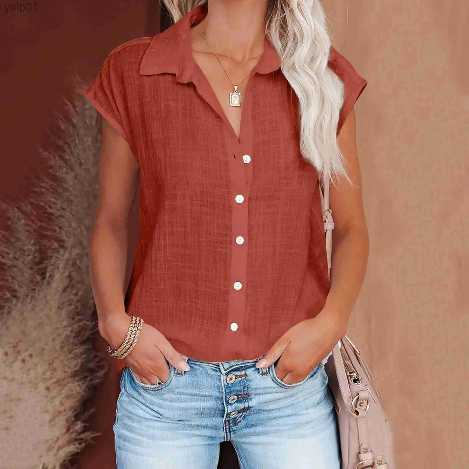 Women's Blouses Shirts Solid Casual Loose Sleless Shirts For Women 2023 Summer Women's Oversized Shirts And Blouses Fashion Elegant Youth Fe TopL231214