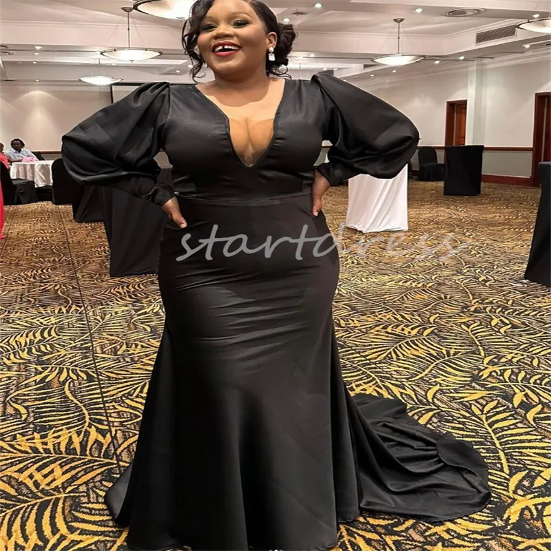 Robe de bal noire de taille plus simple