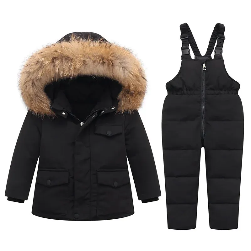 Daunenmantel OLEKID -30 Grad russische Winter-Daunenjacke für Mädchen, Echtpelzkragen, Kinder-Oberbekleidung, Kinder-Overall, Jungen-Parka-Overalls 231214