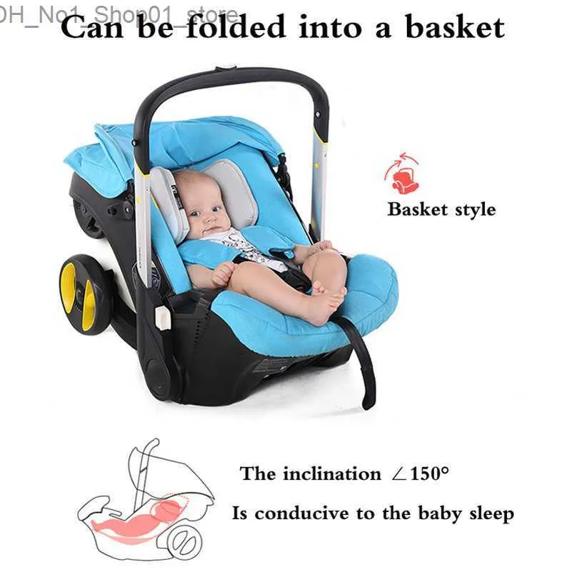 عربات# 4 في 1 Carseat Stroller Bron Baby Carriage System Travel Travel Cartplies Portable Cart مع راحة مقعد السيارة من 0 إلى 4 سنوات