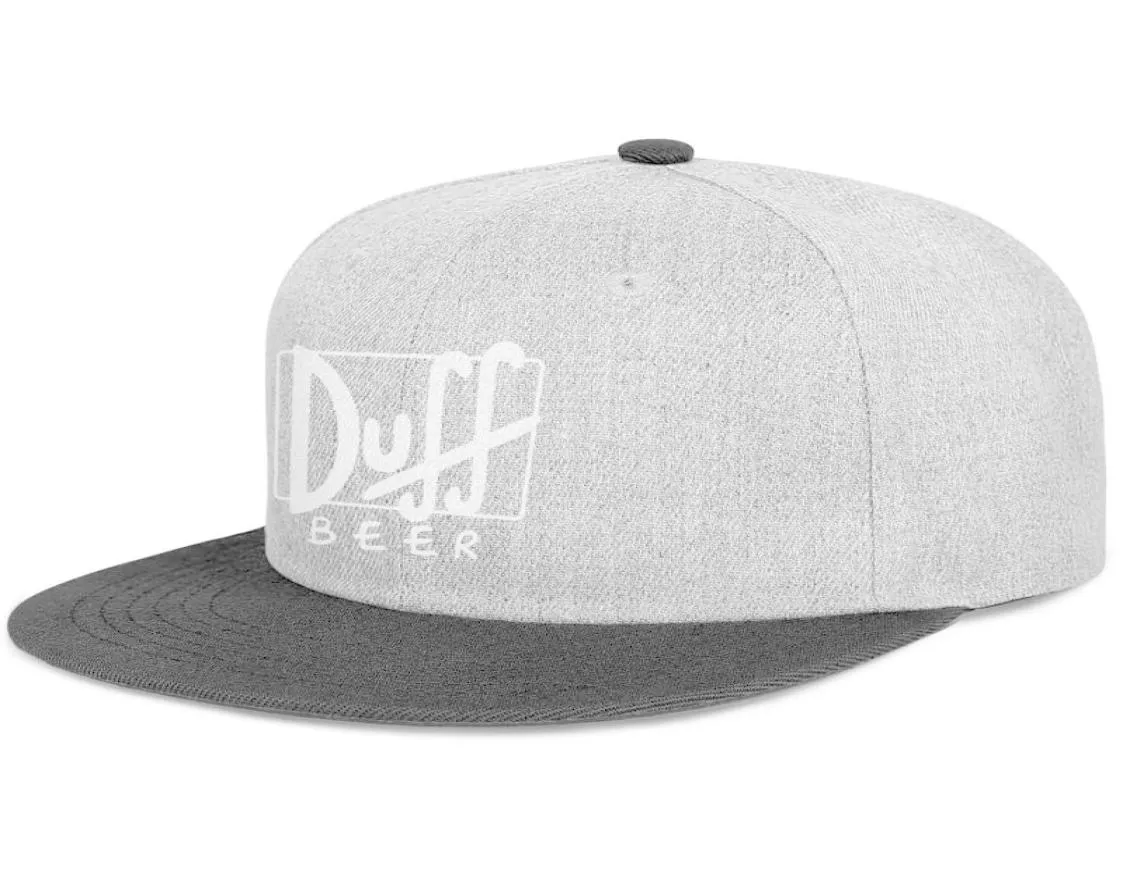 Duff Beer logo nero da uomo e da donna con chiusura a scatto con visiera piatta e cappelli da corsa semplici e aderenti Duff Beer Funny Logo Painting3521813