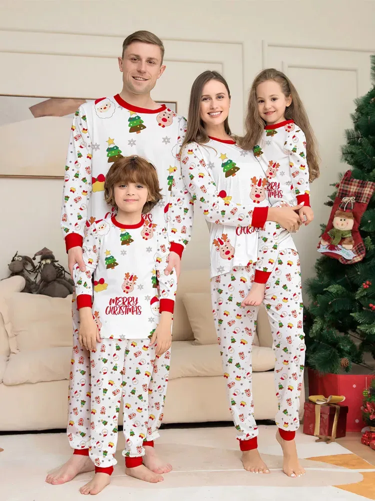 Abiti coordinati per la famiglia Pigiami di Natale Set di abbigliamento 2023 Tutti Stampa Madre Bambino Figlia Natale Look Pigiama da notte 231213