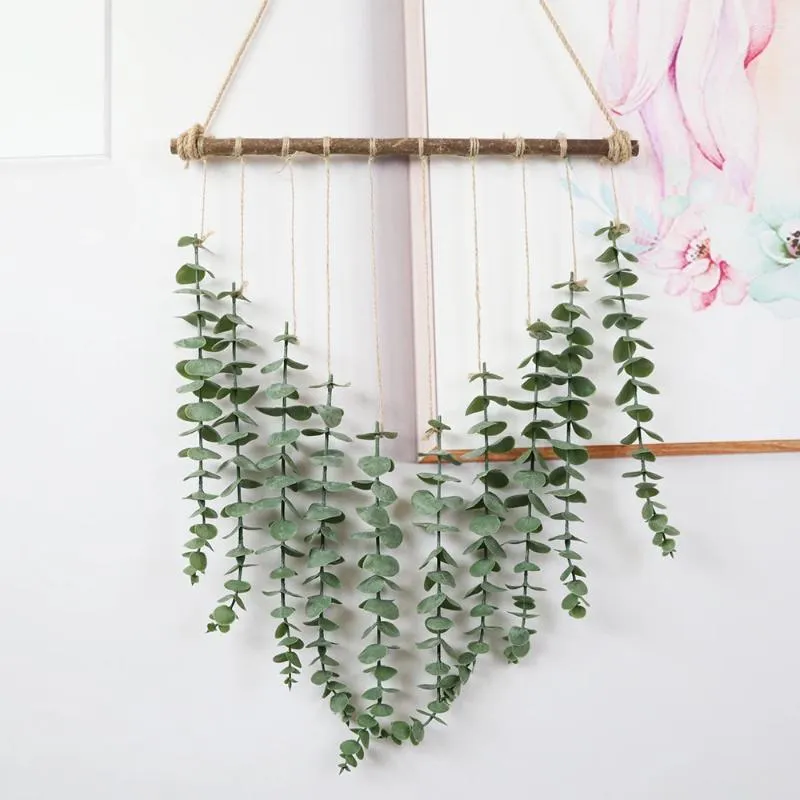 Decoratieve Bloemen Kunstmatige Hangplant Simulatie Eucalyptus Blad Muur El Indoor Home Bruiloft Decoratie