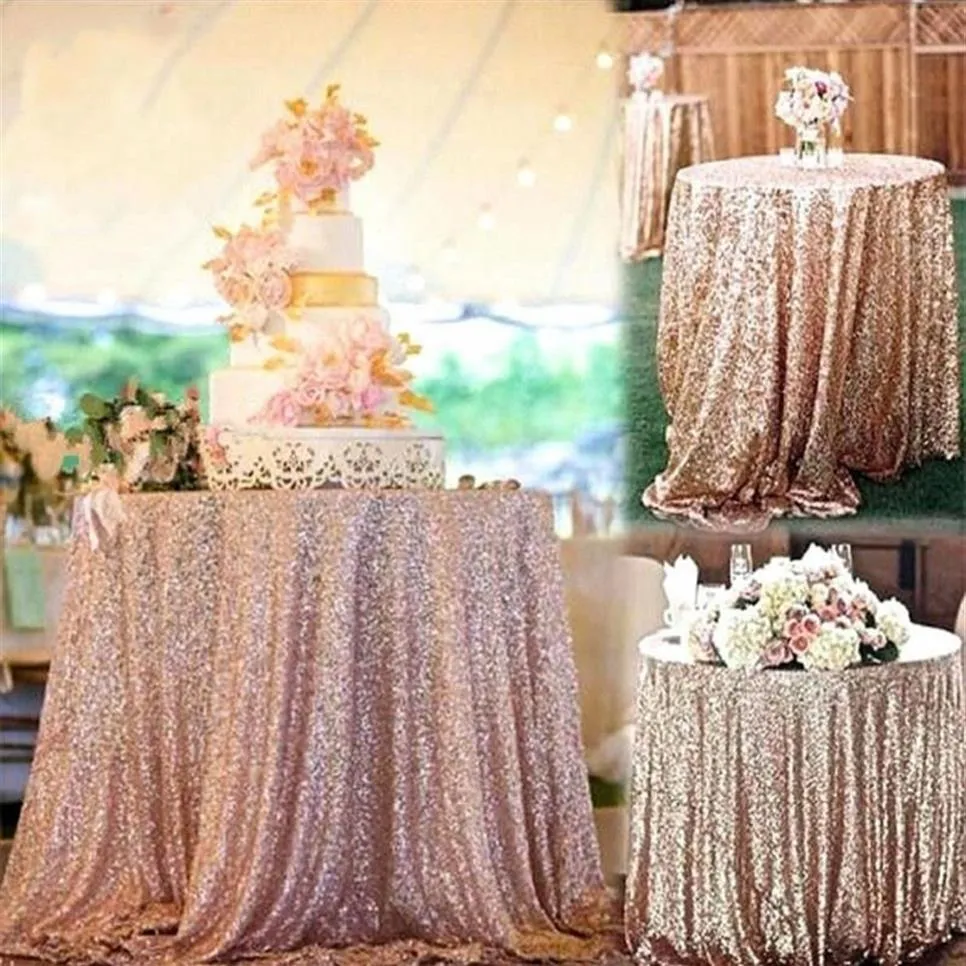 Decoração de festa toalhas de mesa brilhantes glitter lantejoulas toalha de mesa de ouro rosa pano de mesa banquete de casamento acessórios para casa236d