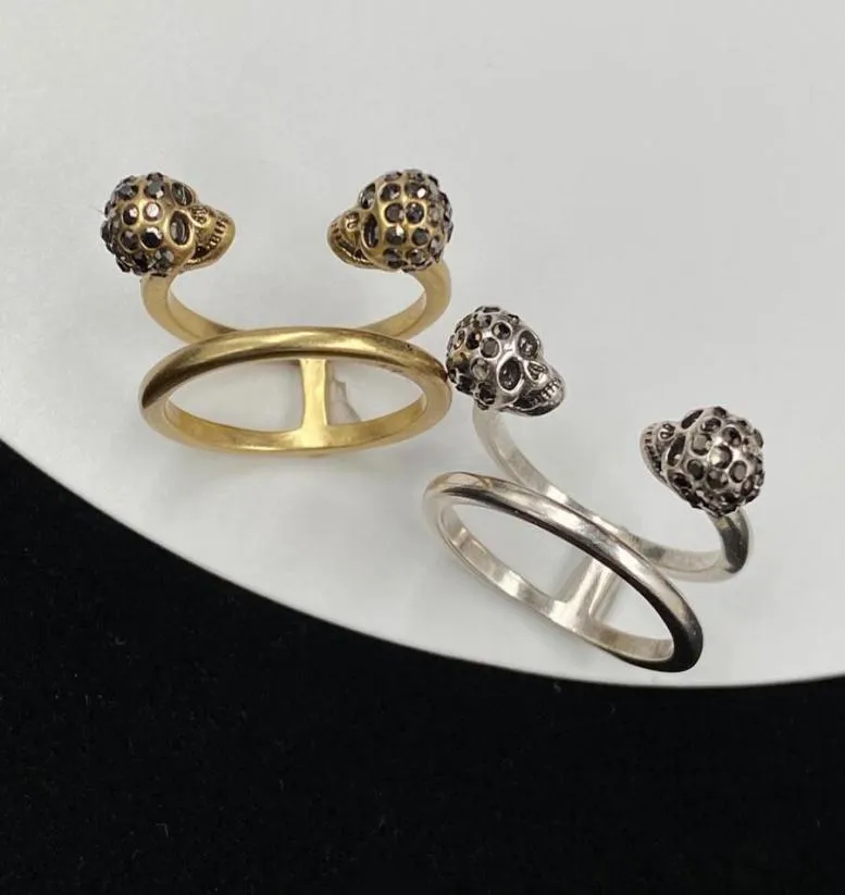 Hip Hop Skeleton Charm Rings Bague Fashion Designer Gothic Skull Ring For Women Men Party wedding lovers gift engagement jewelry5930132