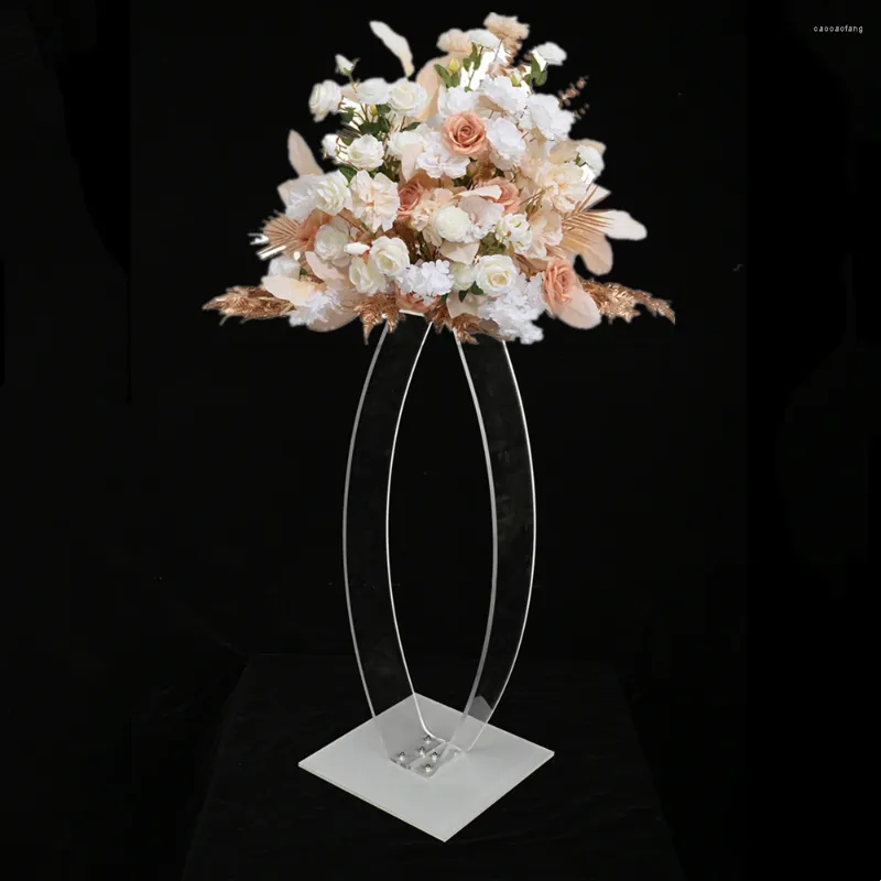 Décoration de fête 10 pièces support de fleurs en acrylique 31 pouces route plomb clair table de mariage pièce maîtresse support de fleurs pour événement