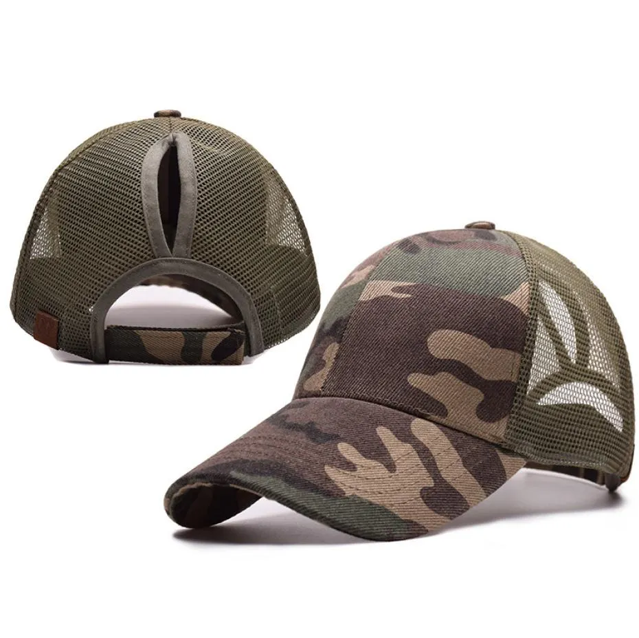 Vrouwen Zomer Baseball Cap Dames Messy Bun Verstelbare Sport Hoed Camouflage Woman039s Outdoor Snapback Mesh Caps CP00043635885