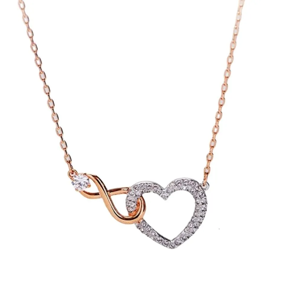 Collier swarovskiso designer femme de qualité supérieure Gold éternel Love Collier pour femmes Élément Crystal Infinite Love Collar Chain