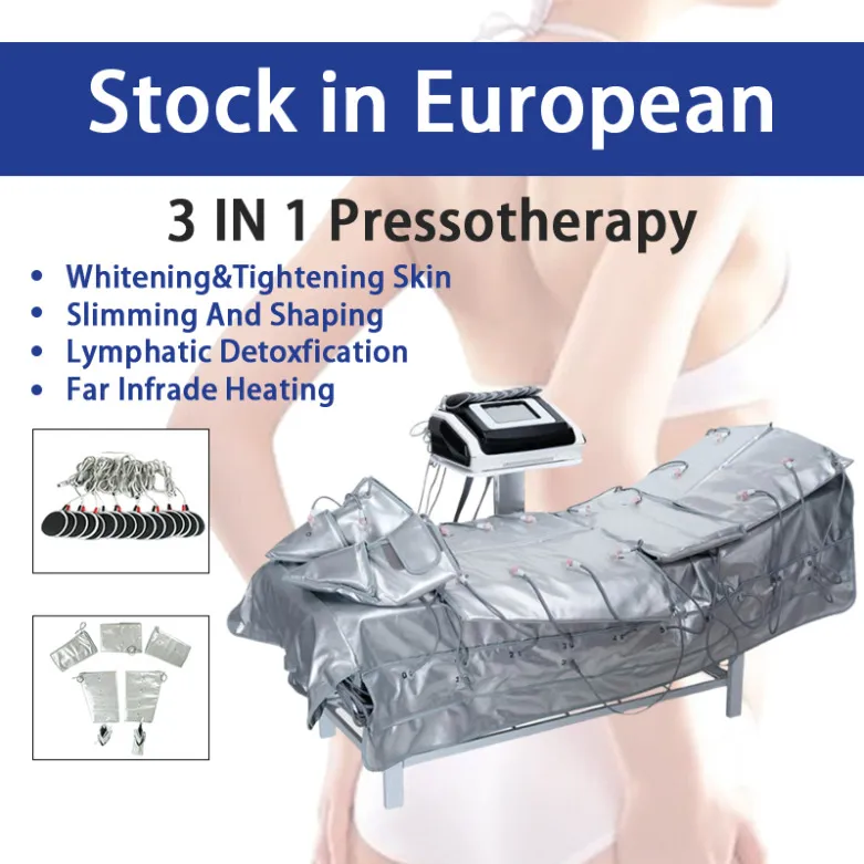 Macchina dimagrante 3 in 1 Pressoterapia a infrarossi lontani Pressoterapia Dispositivo per drenaggio linfatico per massaggio completo del corpo con 18 airbag