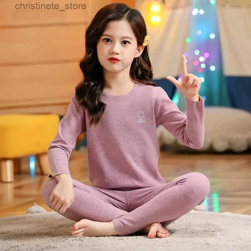 Pajamas Girls Thermal Underwear Autumn Homewear Teenage Sleepwear Warm Pijamas Boy Pyjamas For Kids Children's Day Gift Baby Night Suits