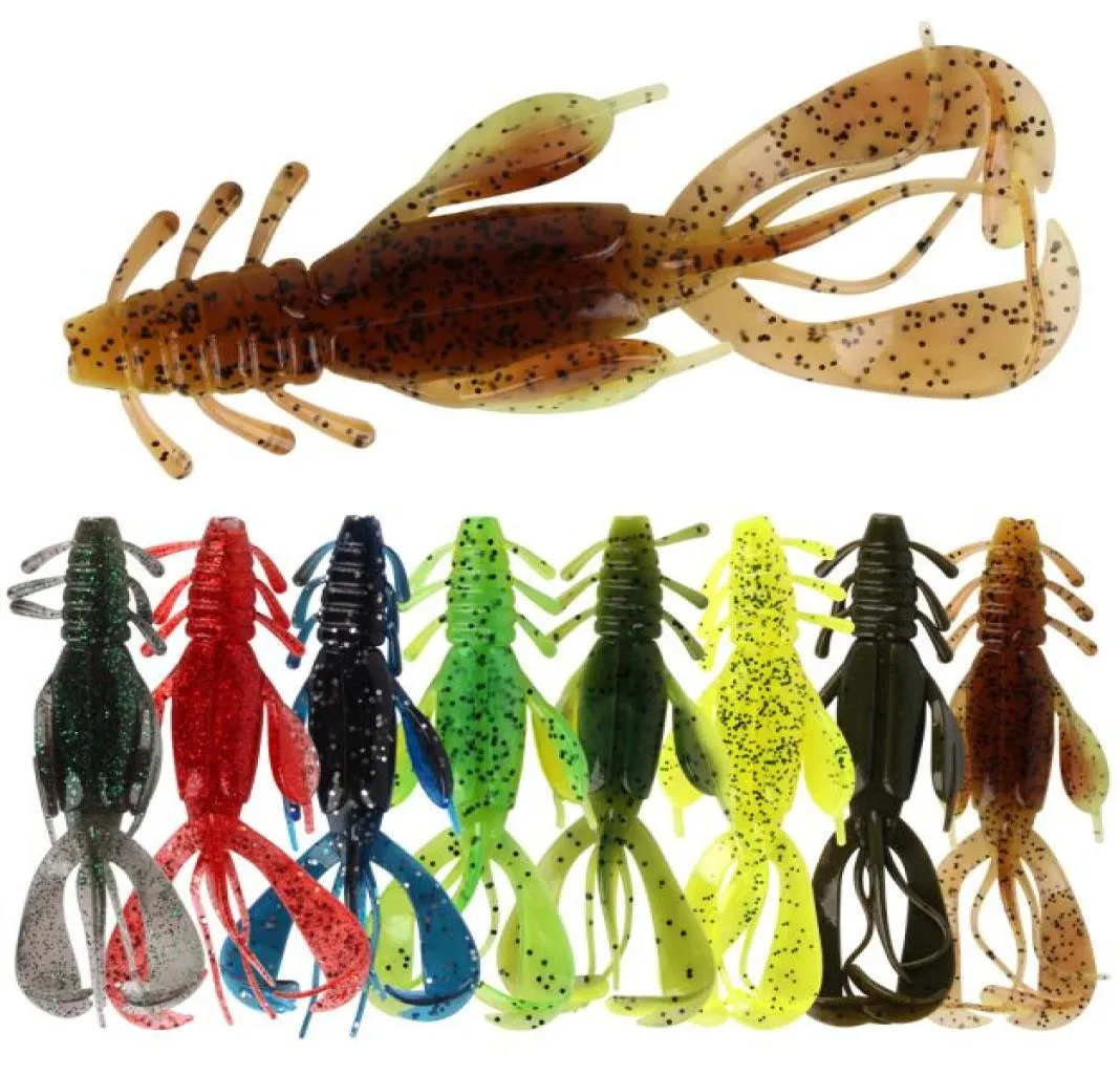 RoseWood 10pcs Fishing Crawfish Lure Silicone Soft Artificial Bait Crayfish 4in 037oz Swimming Shrimp For Carp Bass Freshwater Sa2927985