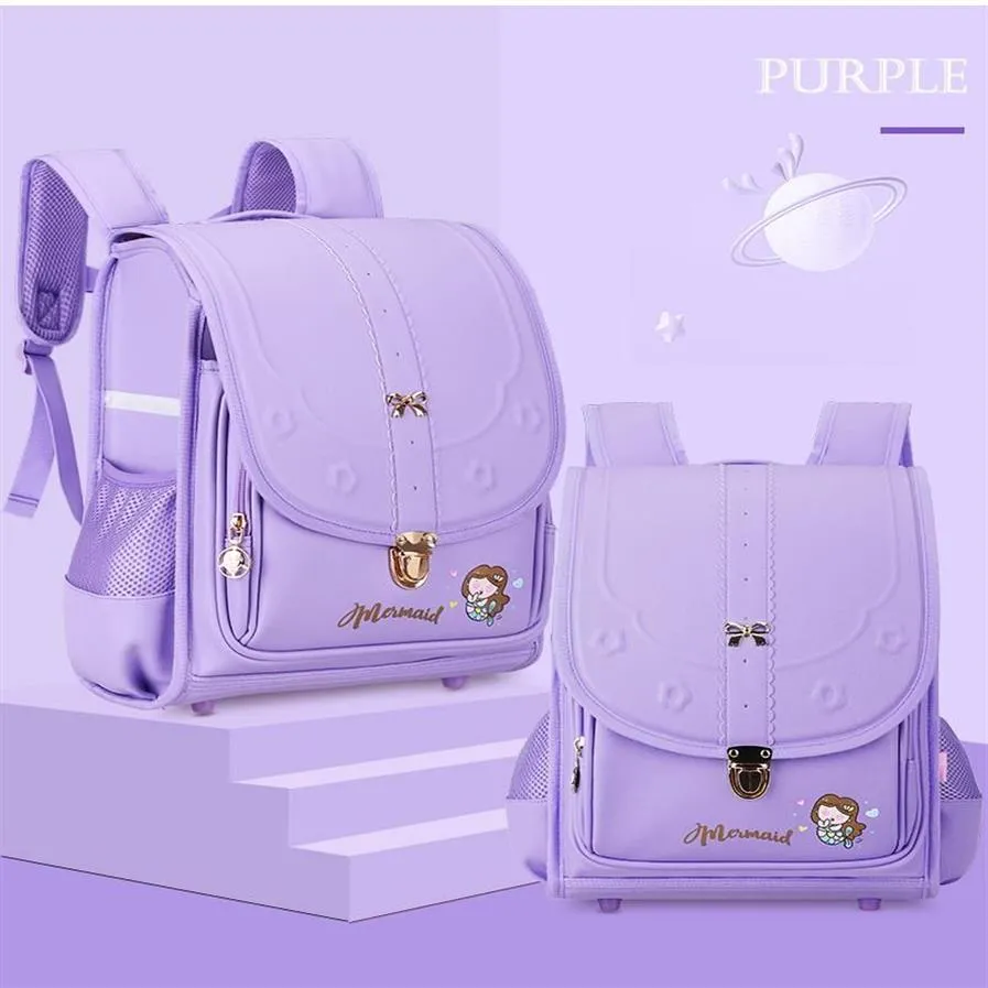 School Bags Orthopedic Kids School-bag Japanese Randoseru Large Capacity Light Backpack For Girls Waterproof PU Baby Mochila Infan290x