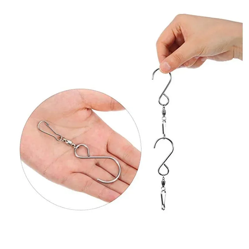 Spinning Swivel Clips Stainless Steel S-Shaped Hooks For Wind Chimes Wind Spinners Wall Hangers Rotatable Wholesale LX4810