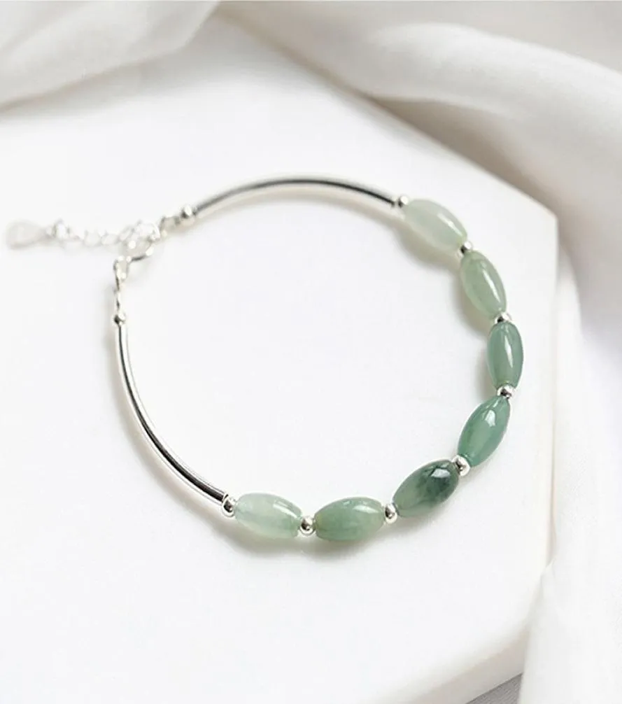 S925 Sterling zilveren bedelarmband Jade kralen vrouwen frisse en eenvoudige originele vriendinnen sieraden niche ontwerp retro accessoires5717717