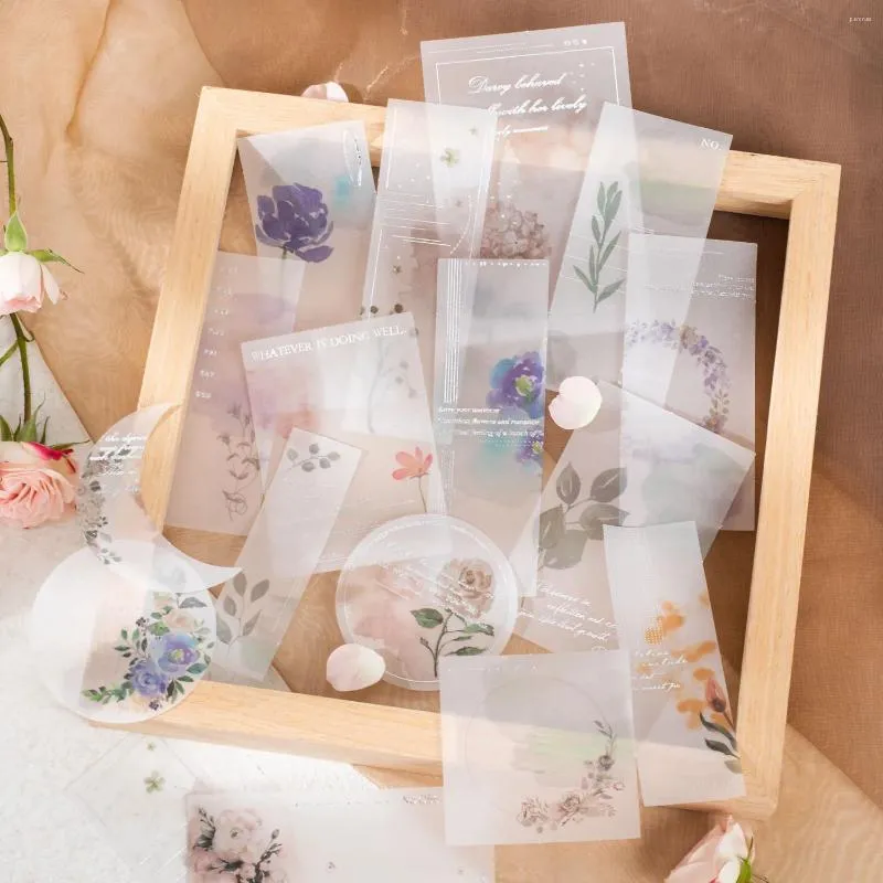 Fogli Diffuse Flower Shadow Series Pianta letteraria Cartina di tornasole Carta Memo Pad Creativo DIY Journal Collage Decor Cancelleria
