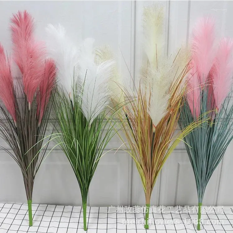 Flores decorativas ins on-line celebridade simulação planta 5 reed grama falso cão cauda sala de estar decorada com piso nórdico flor seca