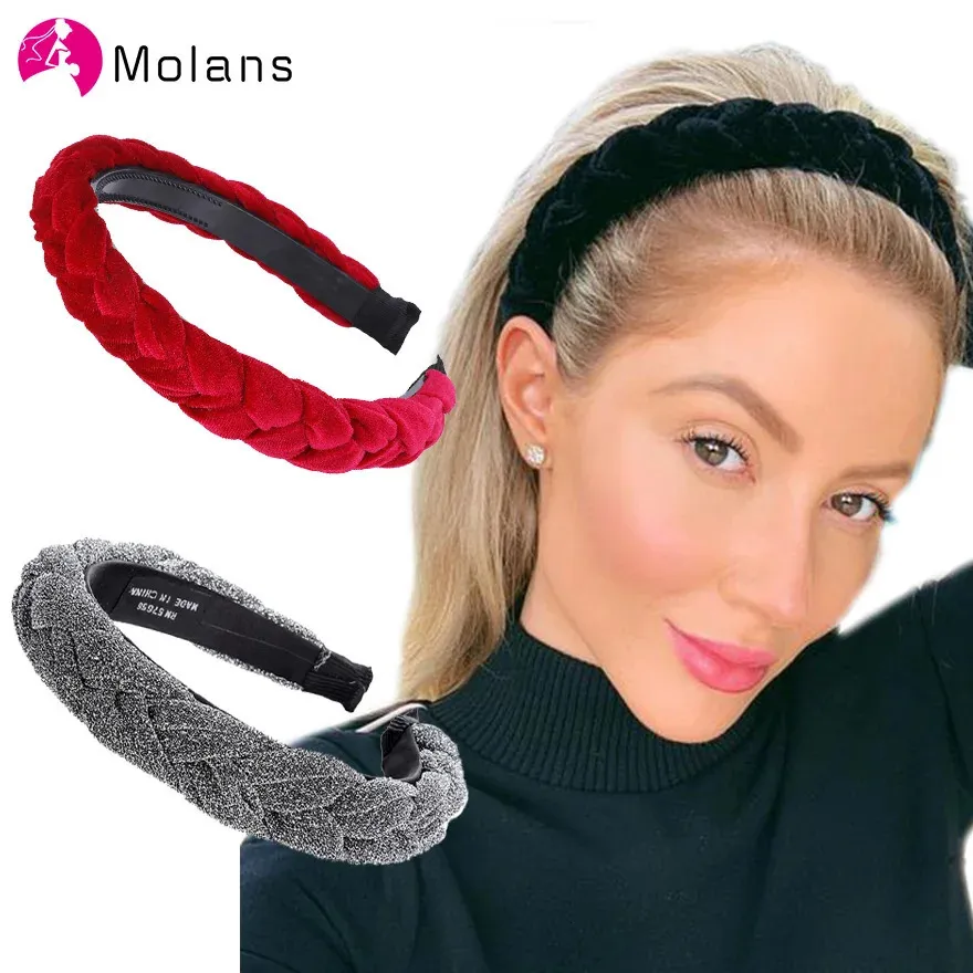 Headbands MOLANS hair accessories wide gloss woven hair clips woven headbands hair loops fashionable headbands border headbands 231213